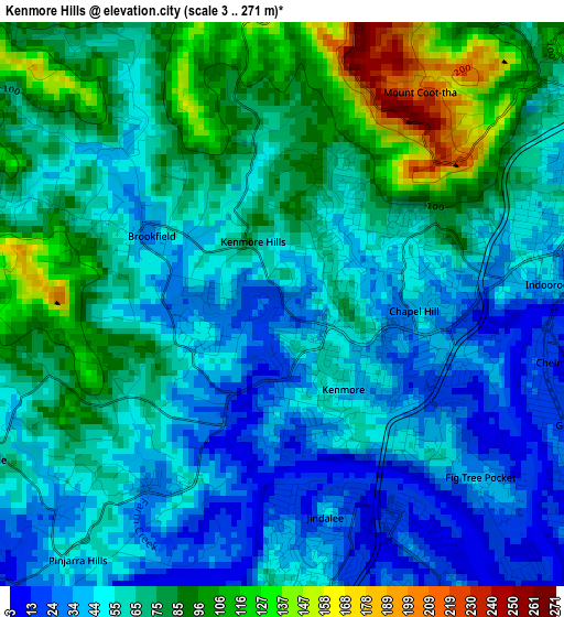 Kenmore Hills elevation map