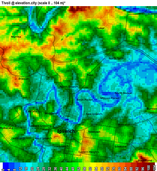 Tivoli elevation map