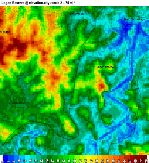 Logan Reserve elevation map