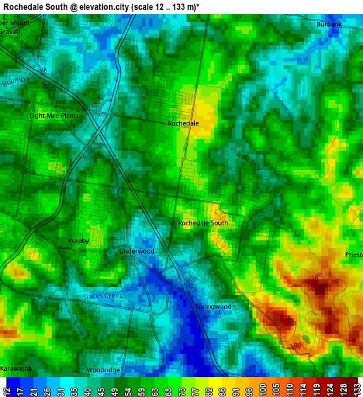 Rochedale South elevation map