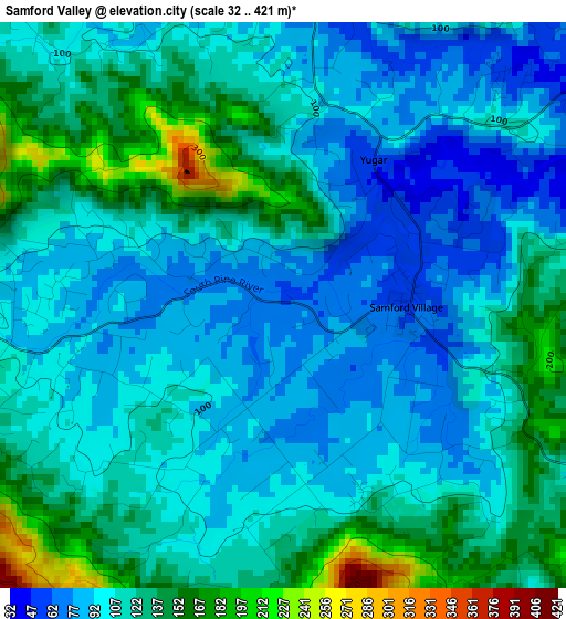 Samford Valley elevation map