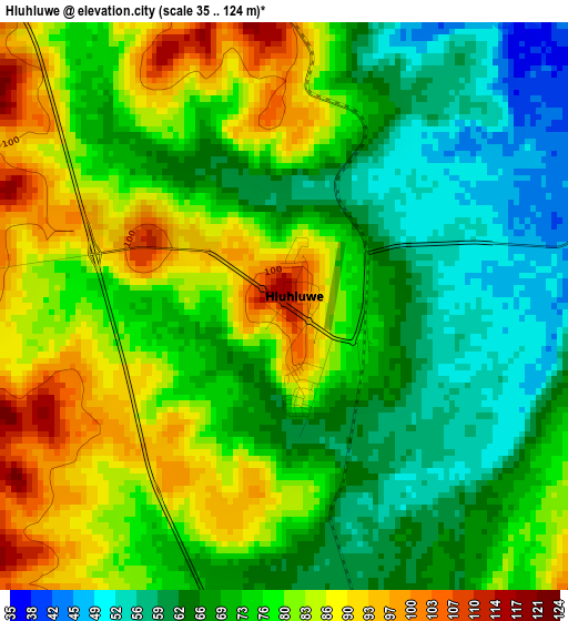 Hluhluwe elevation map