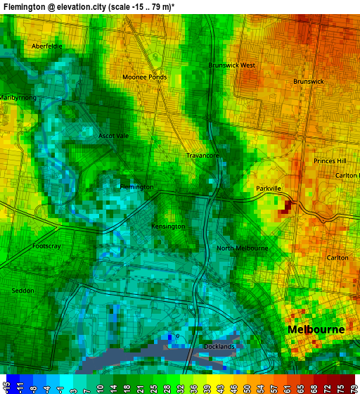 Flemington elevation map