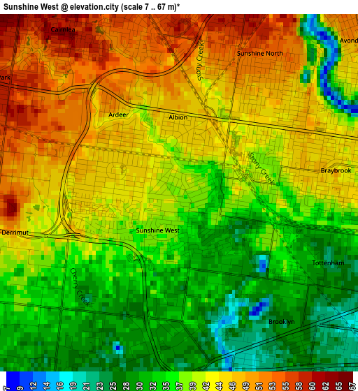 Sunshine West elevation map