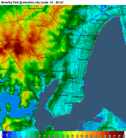 Beverley Park elevation map