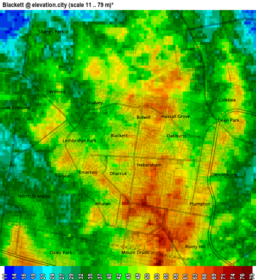 Blackett elevation map