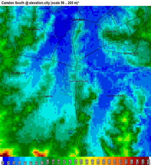 Camden South elevation map