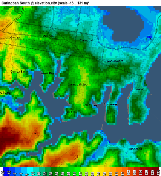 Caringbah South elevation map