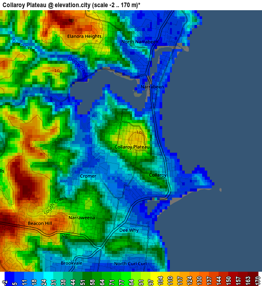 Collaroy Plateau elevation map