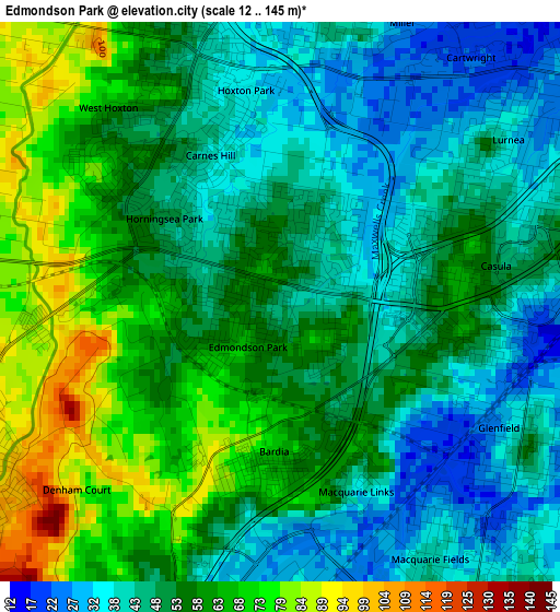 Edmondson Park elevation map