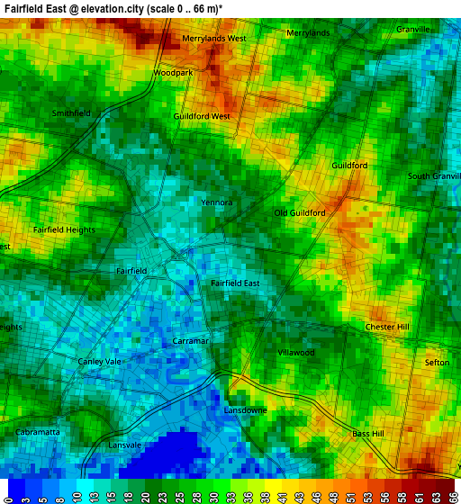 Fairfield East elevation map