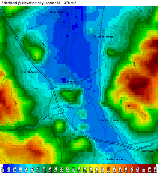 Friedland elevation map