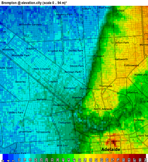 Brompton elevation map