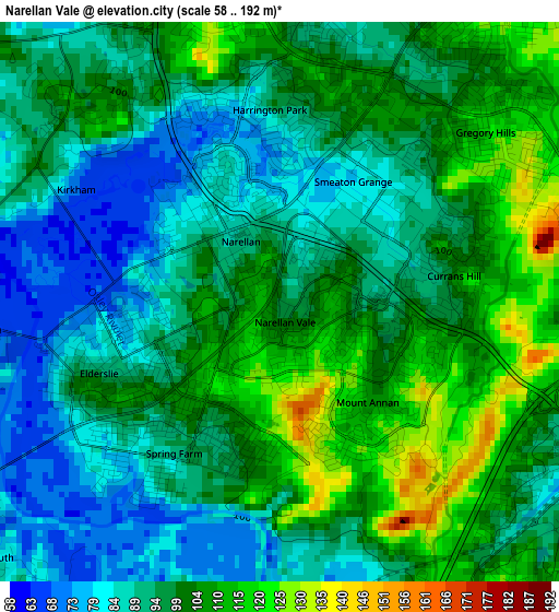 Narellan Vale elevation map