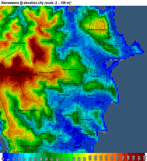 Narraweena elevation map