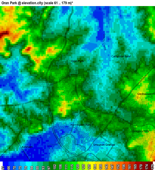 Oran Park elevation map