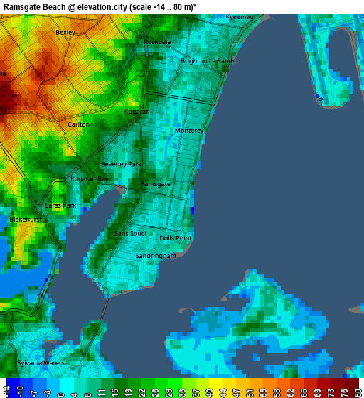 Ramsgate Beach elevation map