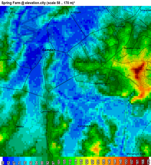 Spring Farm elevation map