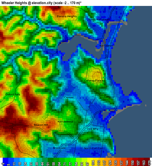 Wheeler Heights elevation map