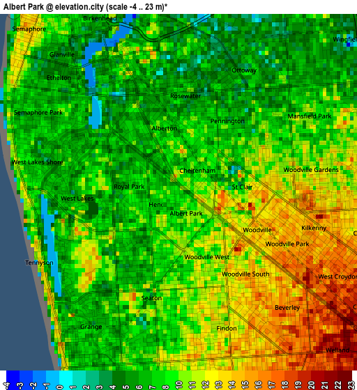 Albert Park elevation map