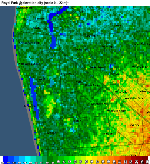 Royal Park elevation map