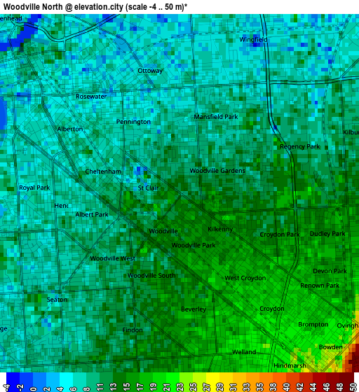 Woodville North elevation map