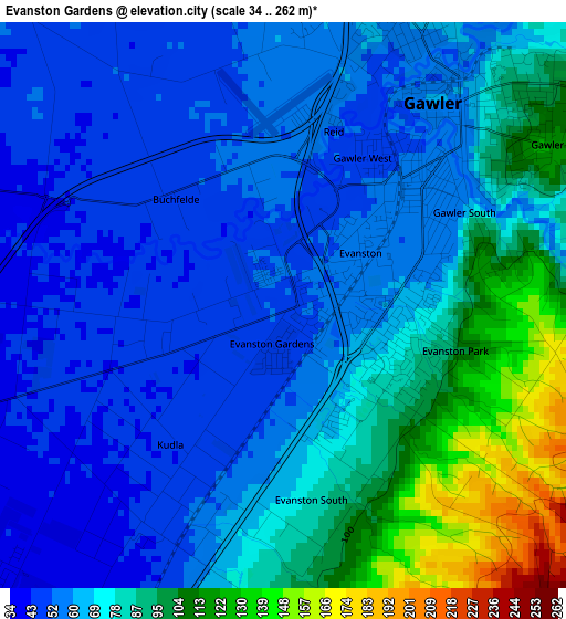 Evanston Gardens elevation map