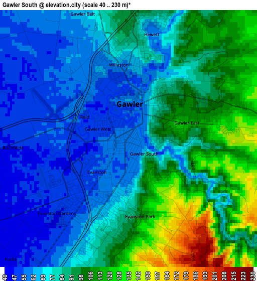 Gawler South elevation map