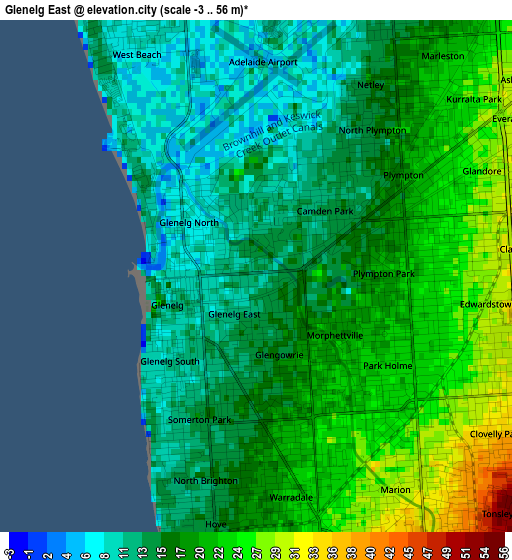 Glenelg East elevation map