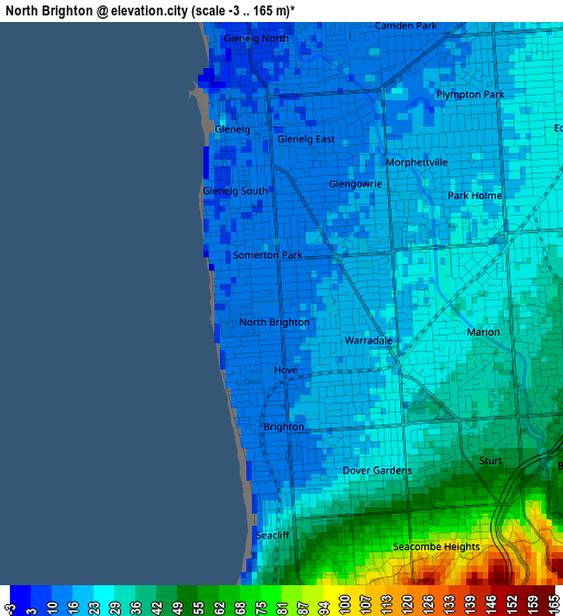 North Brighton elevation map