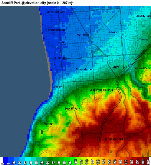 Seacliff Park elevation map