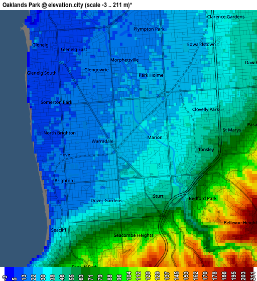 Oaklands Park elevation map