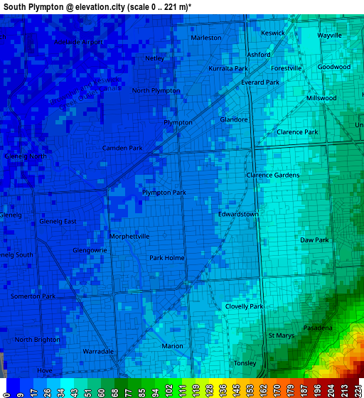 South Plympton elevation map