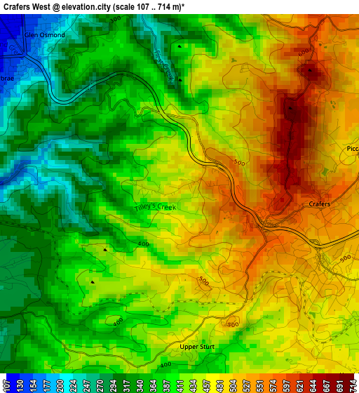 Crafers West elevation map