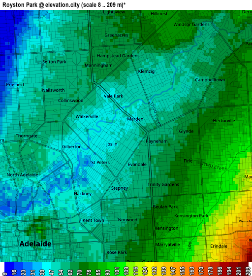 Royston Park elevation map