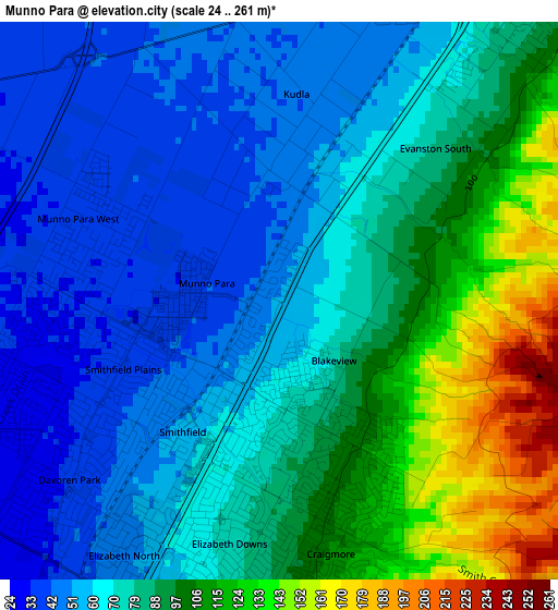 Munno Para elevation map