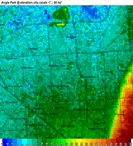 Angle Park elevation map