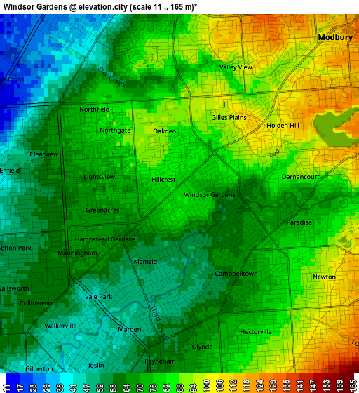 Windsor Gardens elevation map