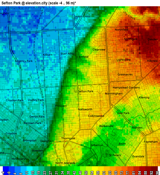 Sefton Park elevation map