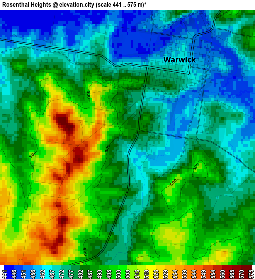 Rosenthal Heights elevation map