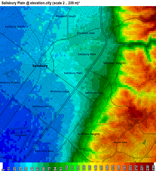 Salisbury Plain elevation map