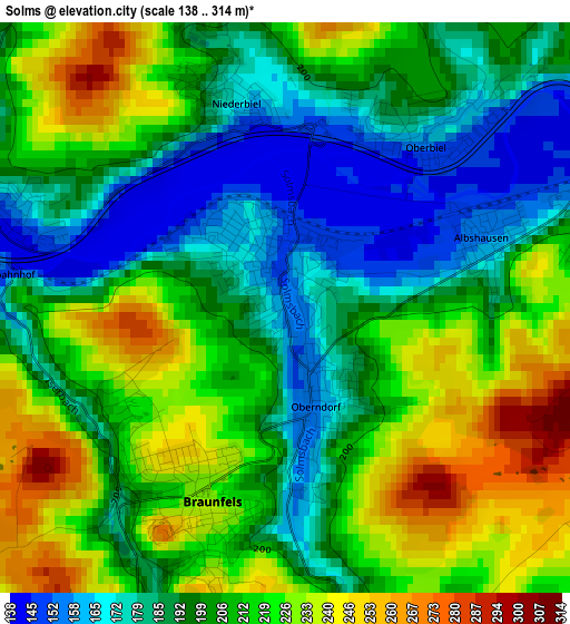 Solms elevation map