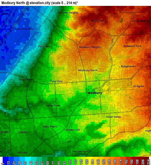 Modbury North elevation map