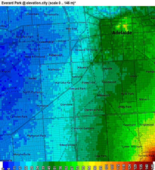 Everard Park elevation map