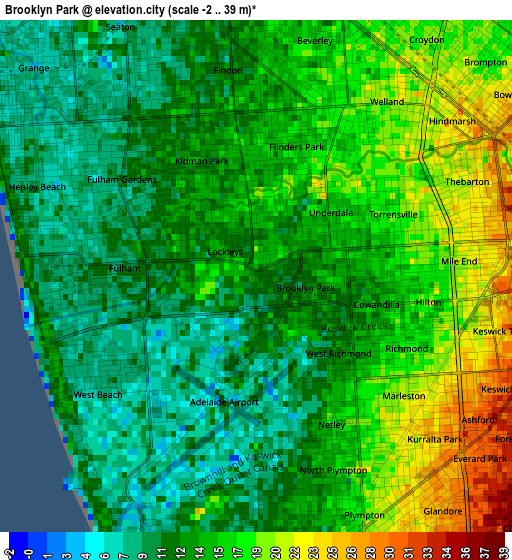 Brooklyn Park elevation map