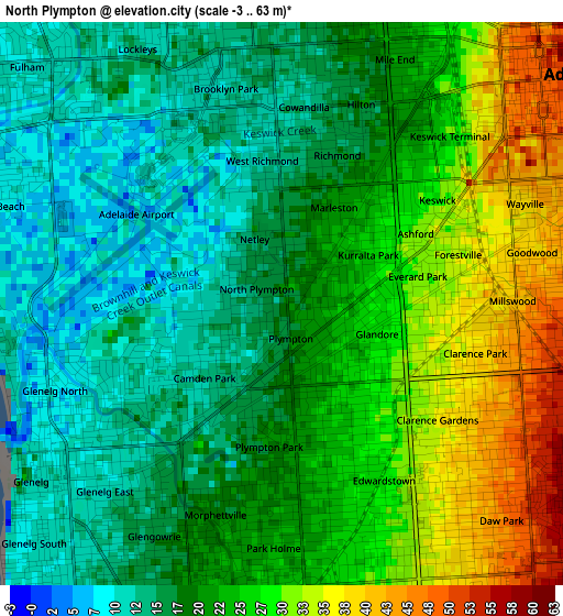 North Plympton elevation map