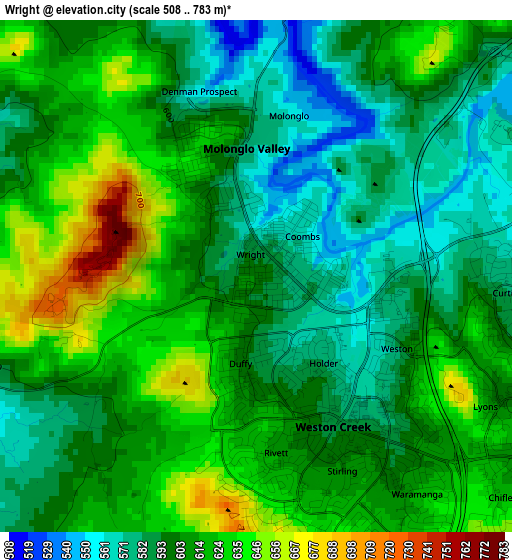 Wright elevation map