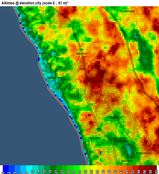 Alkimos elevation map