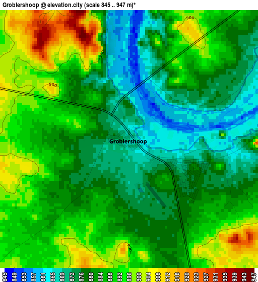 Groblershoop elevation map