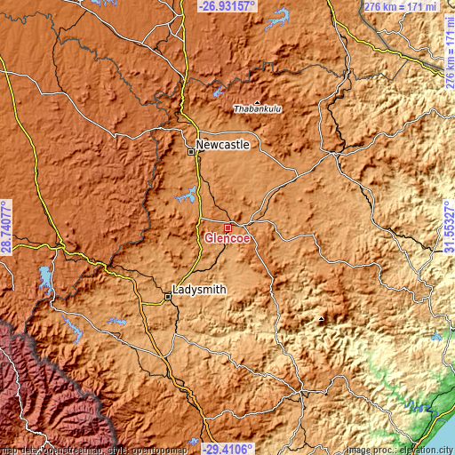 Topographic map of Glencoe